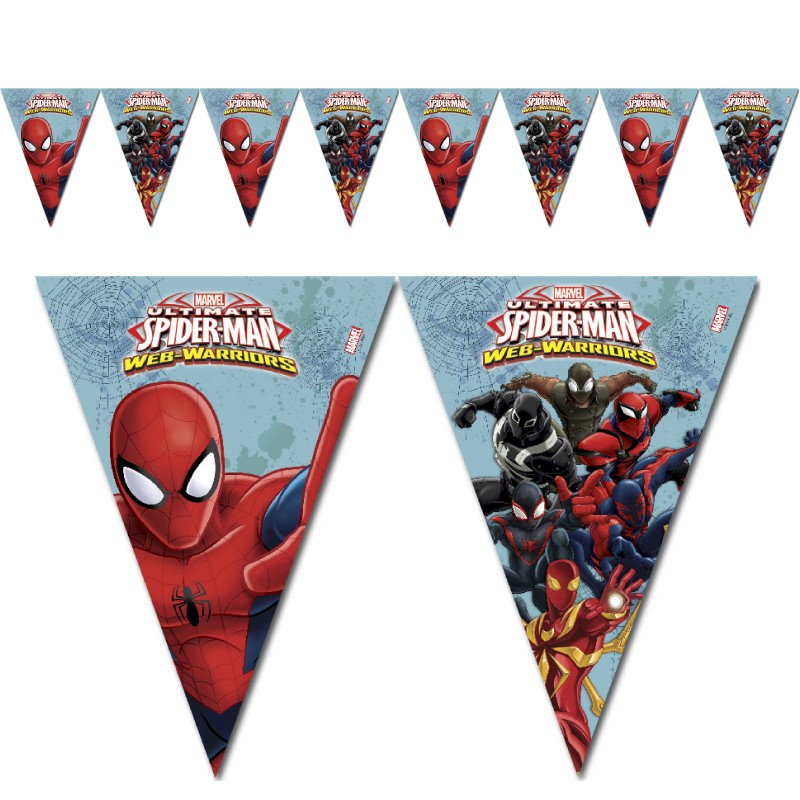 Guirlande Spiderman drapeaux pour fête d'anniversaire– Dragées Anahita.