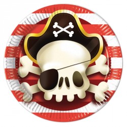 8 Assiettes Pirate 23 cm pour un anniversaire pirate très réussi.