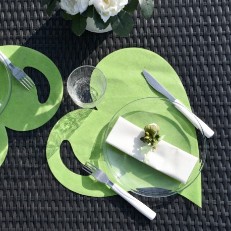 50 Sets de table cœur vert pour des tables élégantes.