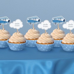 6 Pics pour Cupcakes Avions pour une décoration harmonieuse autour d’un thème pilote.