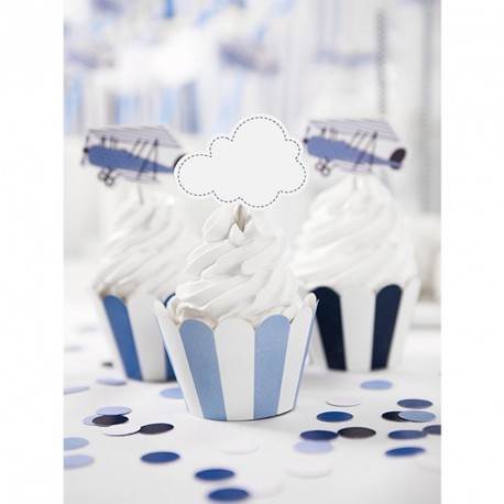 6 Pics pour Cupcakes Avions pour personnaliser vos pâtisseries lors d’une fête d'anniversaire.