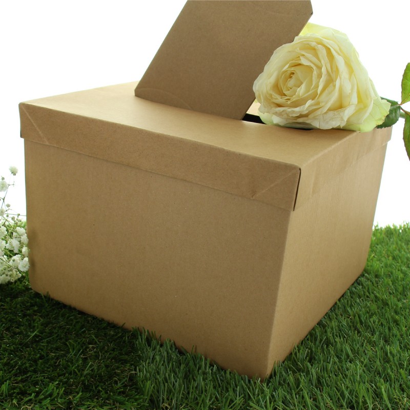 Urne en carton Kraft pas cher pour mariage écolo et rustique