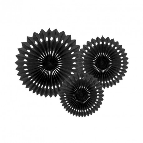 3 Guirlandes Rosaces Noir 20-30cm pour apporter un charme baroque ou côté industriel à votre décoration de salle.