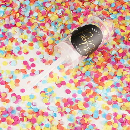 Push Pop confettis Multicolores pour apporter encore plus de couleur et d'originalité à votre fête.