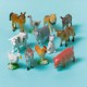 12 petits animaux de la ferme en plastique pour créer une déco de table originale.