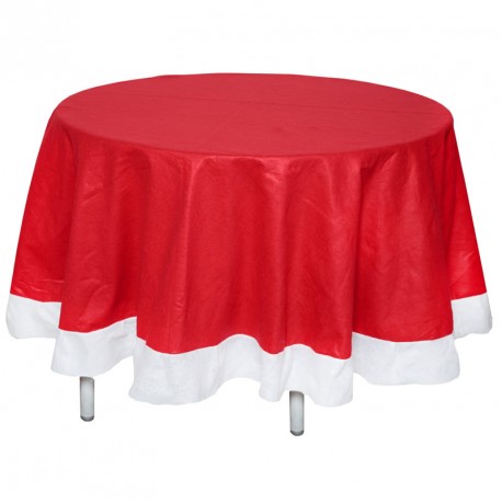 Nappe Noël Rouge et blanche pour apporter une note festive à votre décoration de table.