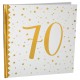 Livre d'or Anniversaire 70 ans blanc et or pour faire de votre anniversaire une fête vraiment inoubliable.
