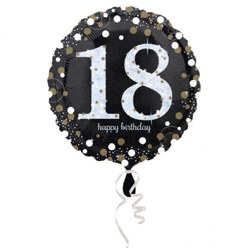 Ballon Anniversaire Or pour décoration 18 ans - Dragées Anahita.