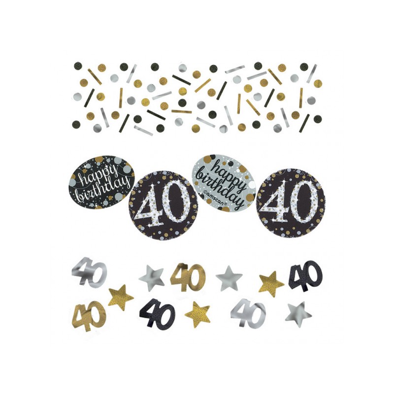 Confettis pailleté anniversaire argent 40ans (x6) REF/4532
