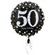 Ballon mylar Anniversaire 50 ans noir et or