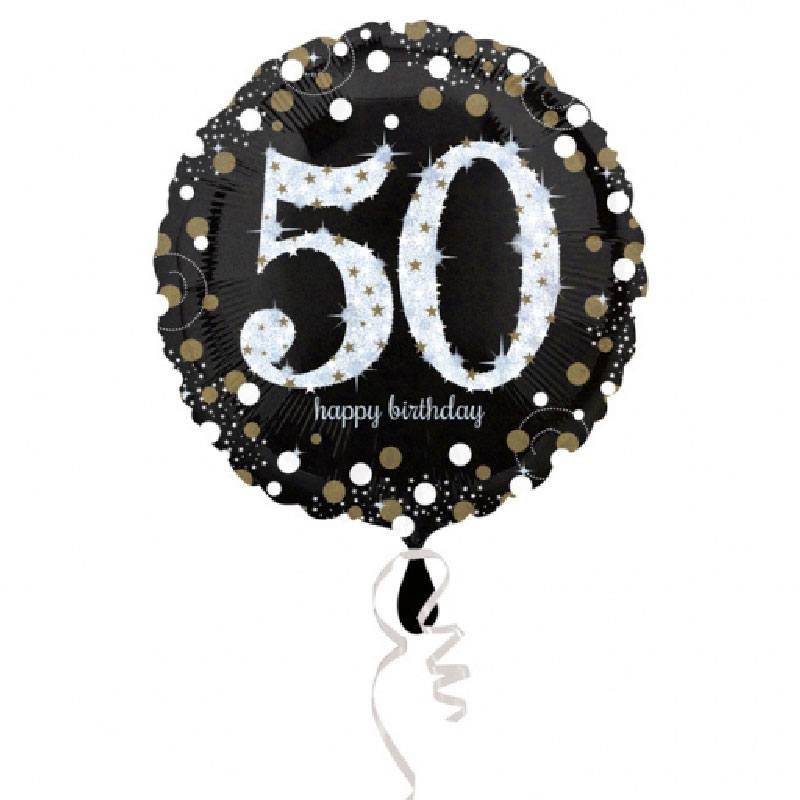 Ballon Anniversaire Or pour décoration 50 ans - Dragées Anahita.