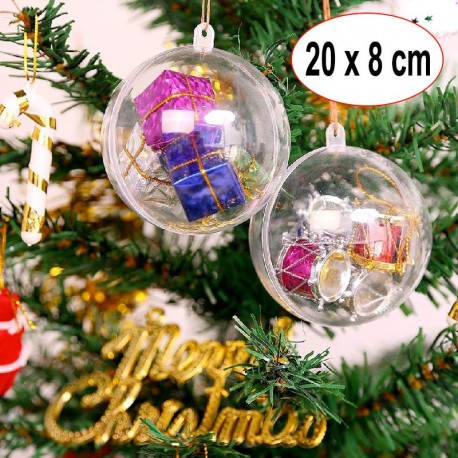 20 Boules de Noël 8 cm Tansparente
