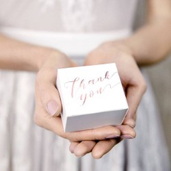 10 Boites à dragées "Thank You" Rose Gold