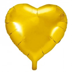 Ballon coeur métallisé OR 45cm