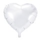 Ballon coeur métallisé Blanc 45cm