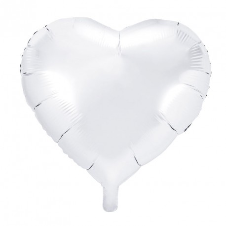 Ballon coeur métallisé Blanc 45cm