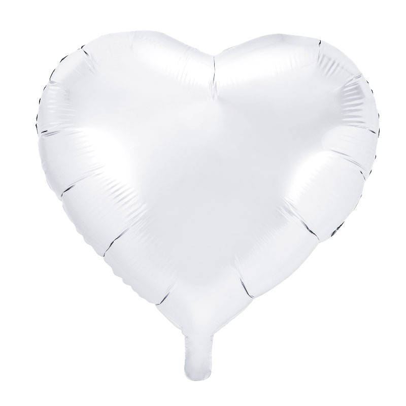 Ballon coeur Blanc Aluminium 45 cm - Dragées Anahita