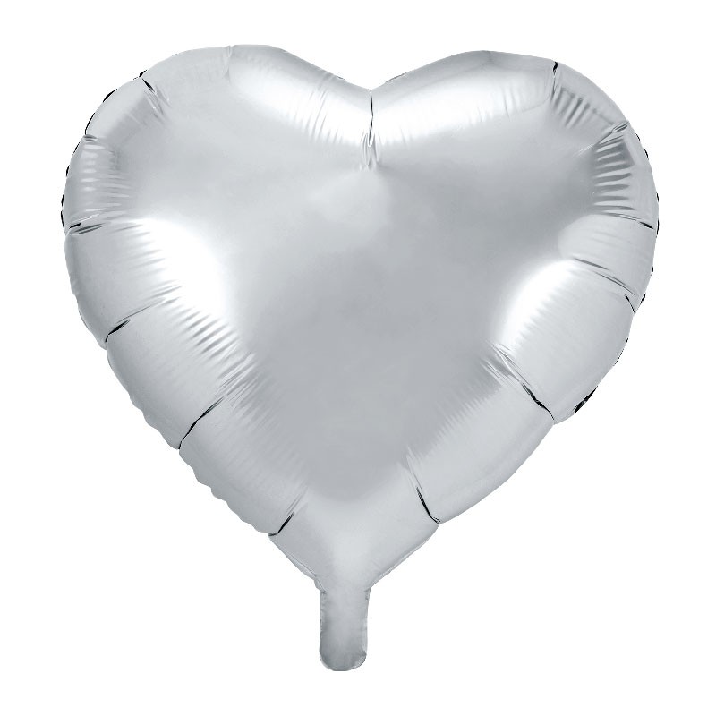 Ballon coeur Argent Aluminium 45cm - Dragées Anahita