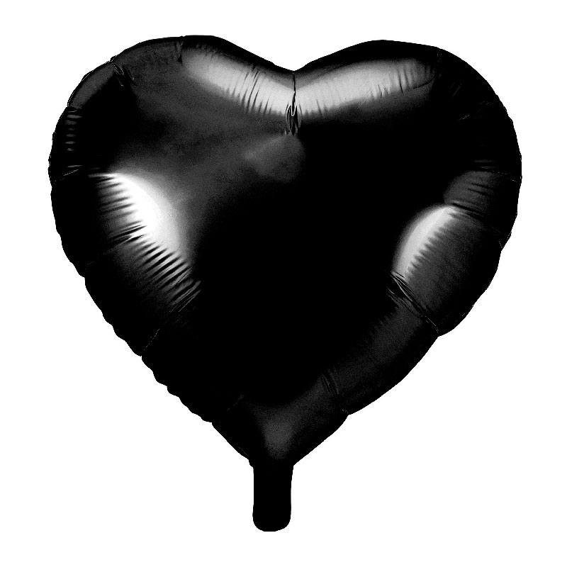 Ballon coeur Noir Aluminium 45cm