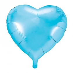 Ballon coeur Bleu ciel Aluminium 45cm