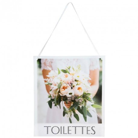 Pancarte Toilettes pour mariage Romantique