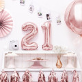 Ballon Chiffre 2 métal Rose Gold 35cm