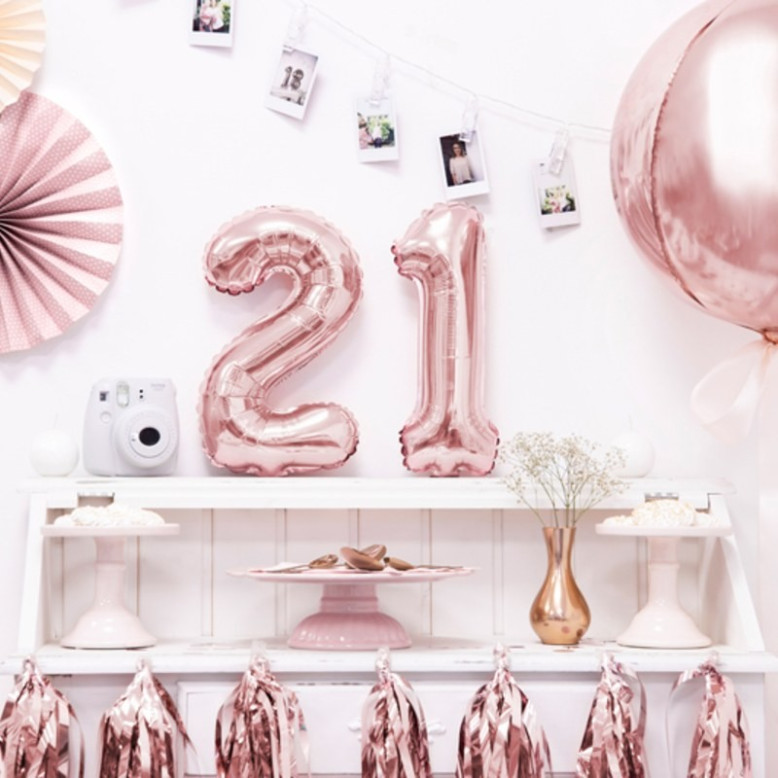 Ballon Chiffre 2 métal Rose Gold 35cm Ballon Chiffre 2 métal Rose Gold 35cm