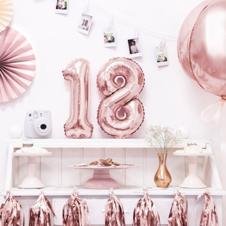 Ballon Chiffre 8 métal Rose Gold 35cm