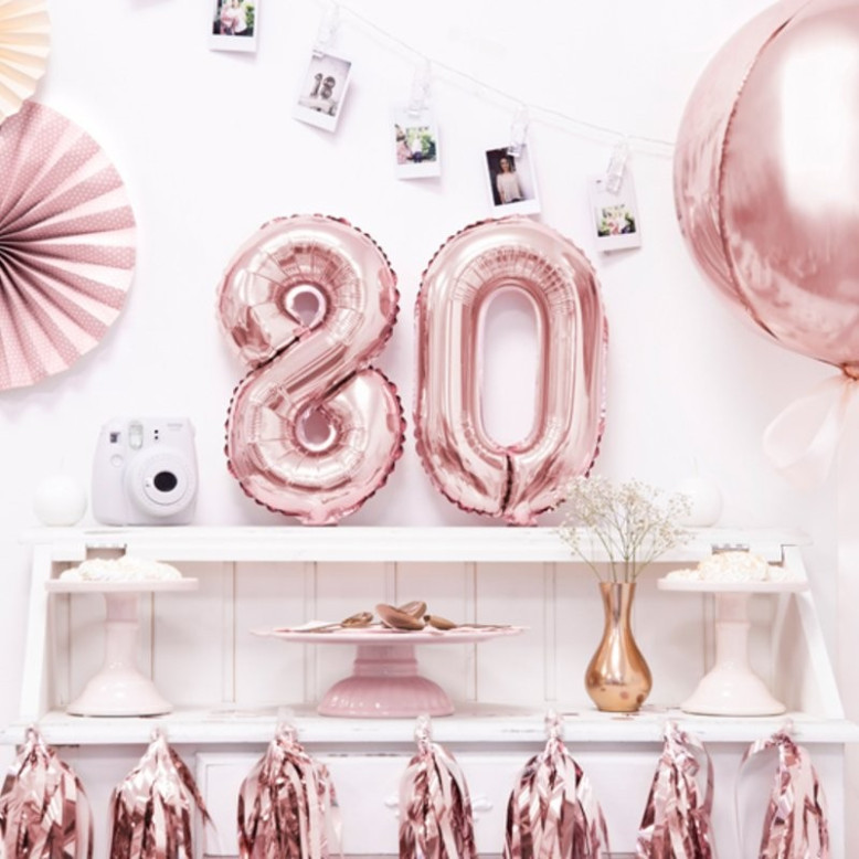 Ballon Chiffre 8 métal Rose Gold 35cm