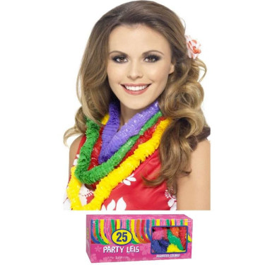 25 colliers Hawaiens assortis