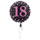 Ballon mylar Anniversaire 18 ans Noir et Fuchsia