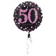 Ballon mylar Anniversaire 50 ans noir et fuchsia