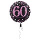 Ballon mylar Anniversaire 60 ans Noir et Fuchsia