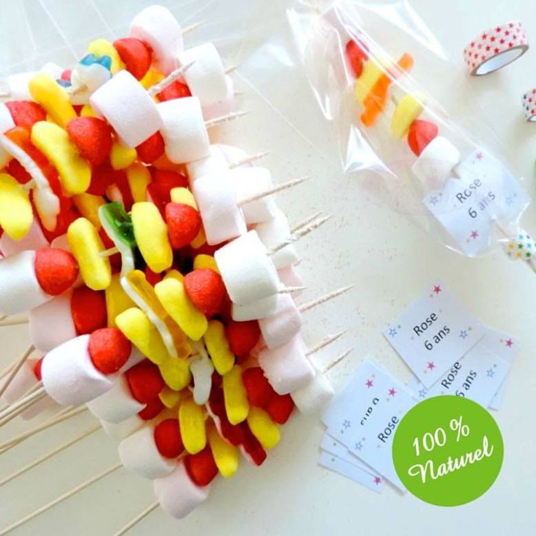 40 Brochettes bonbons, fruits ou viandes 30cm