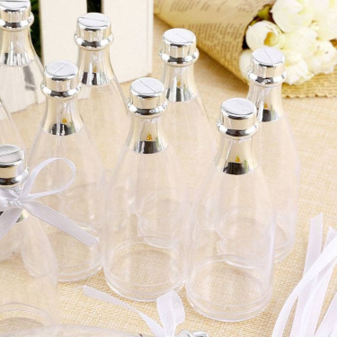 6 Bouteilles de Champagne à dragées transparentes