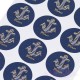 24 stickers "merci" thème marin