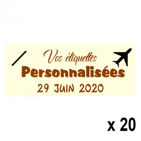 20 Etiquettes Ivoires personnalisables Texte et Logo