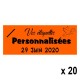 20 Etiquettes Orange personnalisables Texte et Logo