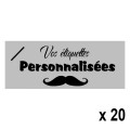 20 Etiquettes Grises personnalisables Texte et Logo 20 Etiquettes Grises personnalisables Texte et Logo