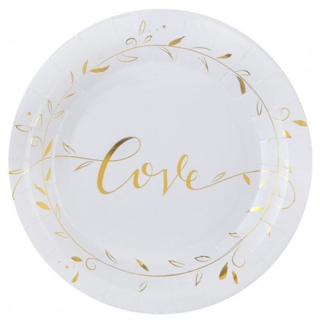 10 assiettes Love "Just Married"