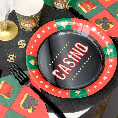 10 Assiettes thème casino