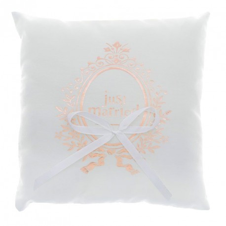 Coussin pour alliances Just Married Rose Gold