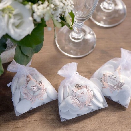 6 Sachets Just Married rose gold 