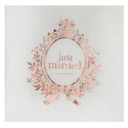 10 Serviettes Just Married rose gold 