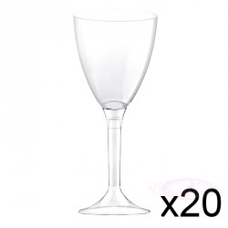 20 verres à Vin plastique transparents