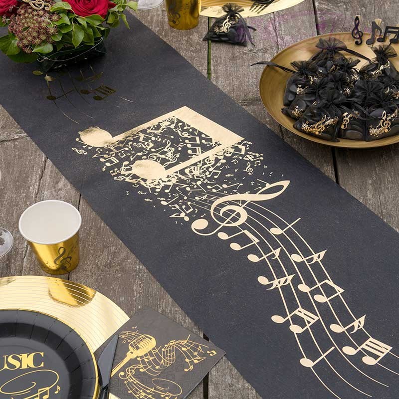 Décoration de table sur le thème Champêtre - Noir - Gris - Or