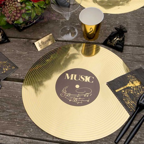 6 Sets de table musique Disque d'or
