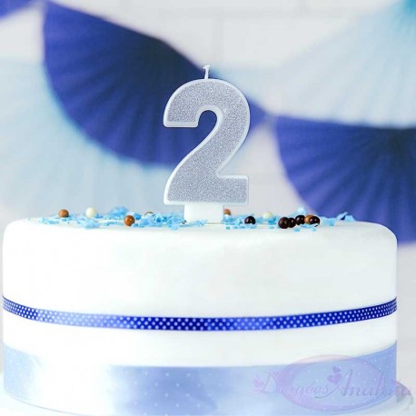Bougie 2 ans pour gâteau d'anniversaire