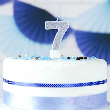 Bougie 7 ans pour gâteau d'anniversaire