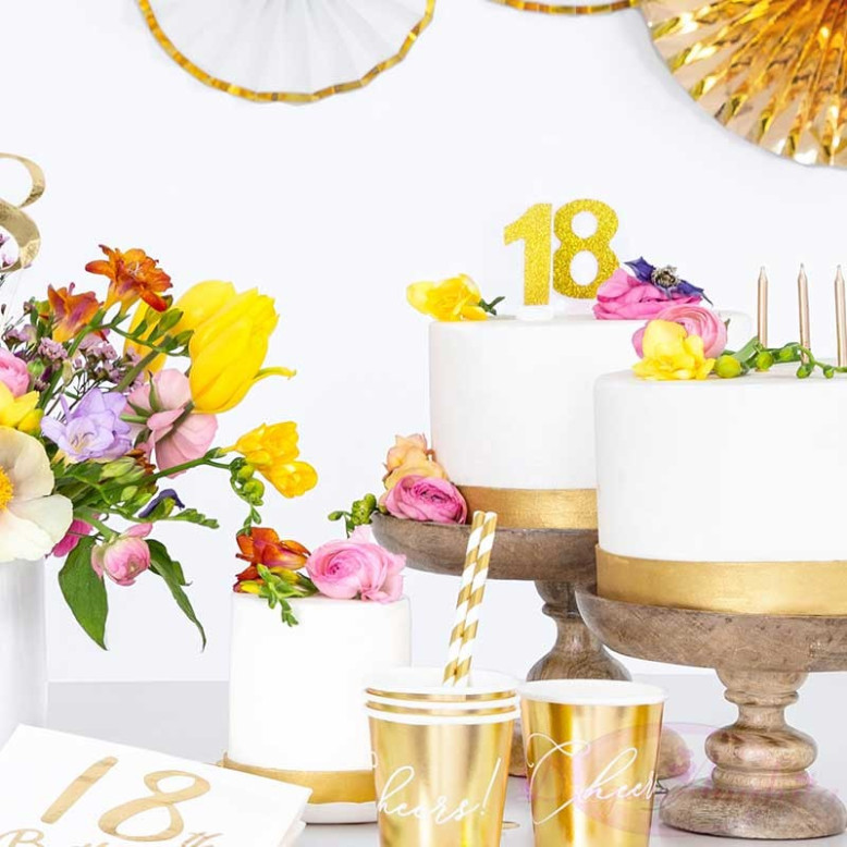 Bougie 8 pas cher pour anniversaire couleur Or